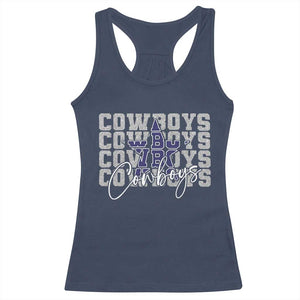 DFC Game Day Racerback Tank Top Blue Star Football Lover Faux Glitter TS11 Navy Print Your Wear