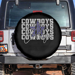 DFC Game Day Spare Tire Cover Blue Star Football Lover Faux Glitter TS11 No hole Black Print Your Wear