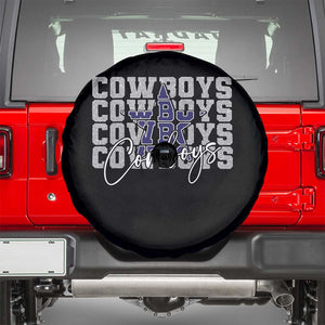 DFC Game Day Spare Tire Cover Blue Star Football Lover Faux Glitter TS11 Black Print Your Wear