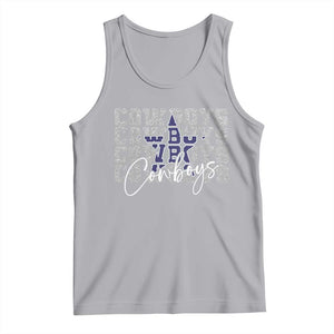 DFC Game Day Tank Top Blue Star Football Lover Faux Glitter TS11 Athletic Heather Print Your Wear