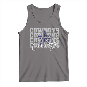 DFC Game Day Tank Top Blue Star Football Lover Faux Glitter TS11 Deep Heather Print Your Wear
