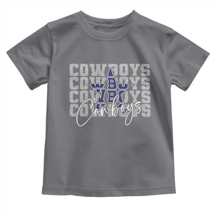 DFC Game Day Toddler T Shirt Blue Star Football Lover Faux Glitter TS11 Charcoal Print Your Wear