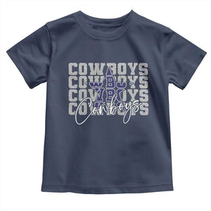 DFC Game Day Toddler T Shirt Blue Star Football Lover Faux Glitter TS11 Navy Print Your Wear