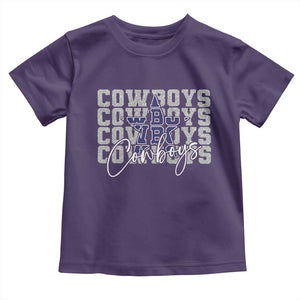 DFC Game Day Toddler T Shirt Blue Star Football Lover Faux Glitter TS11 Purple Print Your Wear