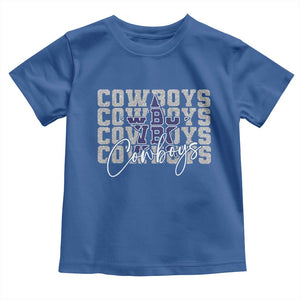 DFC Game Day Toddler T Shirt Blue Star Football Lover Faux Glitter TS11 Royal Blue Print Your Wear
