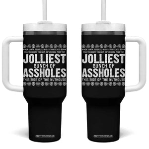 Funny Christmas Vacation Jolliest Bunch Of Assholes Tumbler With Handle Xmas Movie TS11 One Size: 40 oz Black Print Your Wear