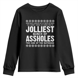 Funny Christmas Vacation Jolliest Bunch Of Assholes Youth Sweatshirt Xmas Movie TS11 Black Print Your Wear