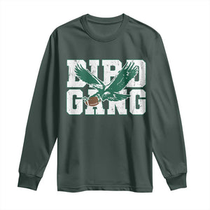 Bird Gang Long Sleeve Shirt Philadelphia Fan American Football Eagle Game Day TS11 Dark Forest Green Print Your Wear