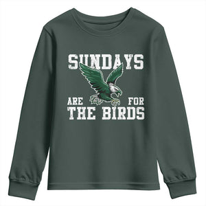 Funny Sundays Are For The Bird Youth Sweatshirt American Football Lovers TS11 Dark Forest Green Print Your Wear