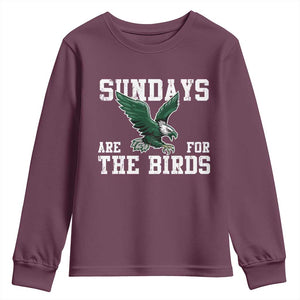 Funny Sundays Are For The Bird Youth Sweatshirt American Football Lovers TS11 Maroon Print Your Wear