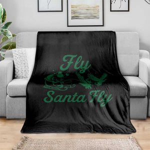 Funny Fly Santa Fly Throw Blanket Christmas Football PFE TS11 Print Your Wear
