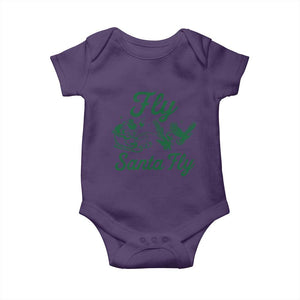 Funny Fly Santa Fly Baby Onesie Christmas Football PFE TS11 Purple Print Your Wear