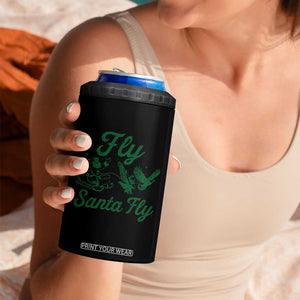 Funny Fly Santa Fly 4 in 1 Can Cooler Tumbler Christmas Football PFE TS11 Print Your Wear