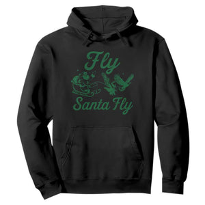 Funny Fly Santa Fly Hoodie Christmas Football PFE TS11 Black Print Your Wear
