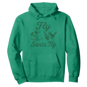 Funny Christmas Philadelphia Fan Hoodie Fly Santa Fly Eagles Philly Pride TS11 Irish Green Print Your Wear