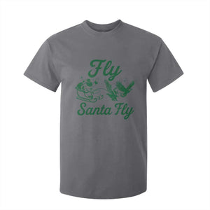 Funny Fly Santa Fly T Shirt For Kid Christmas Football PFE TS11 Charcoal Print Your Wear