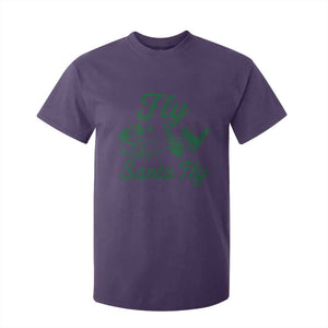 Funny Fly Santa Fly T Shirt For Kid Christmas Football PFE TS11 Purple Print Your Wear