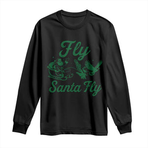Funny Christmas Philadelphia Fan Long Sleeve Shirt Fly Santa Fly Eagles Philly Pride TS11 Black Print Your Wear