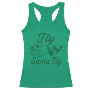 Funny Christmas Philadelphia Fan Racerback Tank Top Fly Santa Fly Eagles Philly Pride TS11 Irish Green Print Your Wear