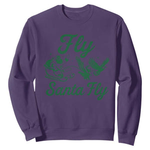 Funny Christmas Philadelphia Fan Sweatshirt Fly Santa Fly Eagles Philly Pride TS11 Purple Print Your Wear