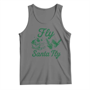 Funny Fly Santa Fly Tank Top Christmas Football PFE TS11 Black Heather Print Your Wear