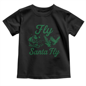 Funny Christmas Philadelphia Fan Toddler T Shirt Fly Santa Fly Eagles Philly Pride TS11 Black Print Your Wear