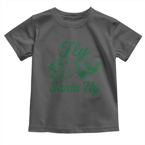 Funny Fly Santa Fly Toddler T Shirt Christmas Football PFE TS11 Dark Heather Print Your Wear