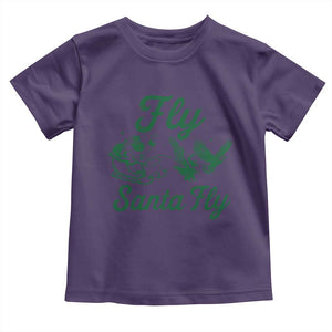 Funny Christmas Philadelphia Fan Toddler T Shirt Fly Santa Fly Eagles Philly Pride TS11 Purple Print Your Wear