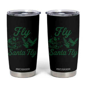Funny Fly Santa Fly Tumbler Cup Christmas Football PFE TS11 Black Print Your Wear