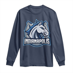 IFC Game Day Long Sleeve Shirt Blue Football Lover Equine Shoe TS11 Navy Print Your Wear