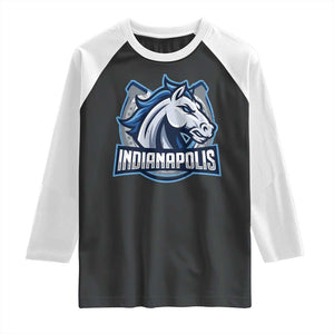 IFC Game Day Raglan Shirt Blue Football Lover Equine Shoe TS11 Black White Print Your Wear