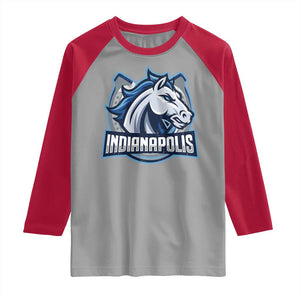 IFC Game Day Raglan Shirt Blue Football Lover Equine Shoe TS11 Sport Gray Red Print Your Wear