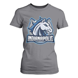 IFC Game Day T Shirt For Women Blue Football Lover Equine Shoe TS11 Charcoal Print Your Wear