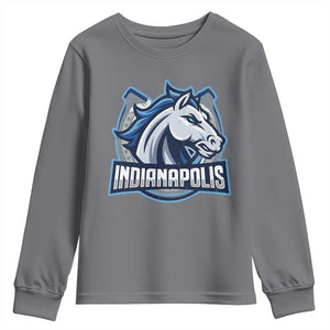 IFC Game Day Youth Sweatshirt Blue Football Lover Equine Shoe TS11 Charcoal Print Your Wear
