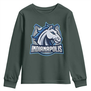 IFC Game Day Youth Sweatshirt Blue Football Lover Equine Shoe TS11 Dark Forest Green Print Your Wear