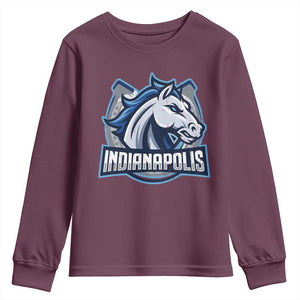 IFC Game Day Youth Sweatshirt Blue Football Lover Equine Shoe TS11 Maroon Print Your Wear