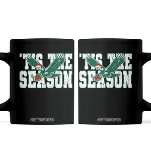 Christmas Football Lover Coffee Mug Green PFE Santa Hat Game Day TS11 Black Print Your Wear