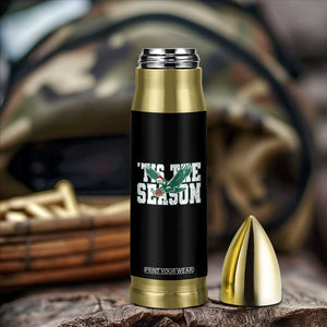 Christmas Football Lover Bullet Tumbler Green PFE Santa Hat Game Day TS11 Print Your Wear