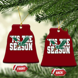 Christmas Football Lover Ceramic Ornament Green PFE Santa Hat Game Day TS11 Print Your Wear