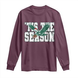 Christmas Football Lover Long Sleeve Shirt Green PFE Santa Hat Game Day TS11 Maroon Print Your Wear