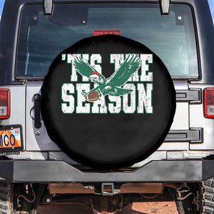 Christmas Football Lover Spare Tire Cover Green PFE Santa Hat Game Day TS11 No hole Black Print Your Wear