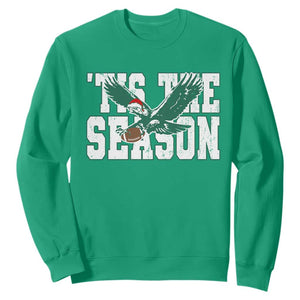 Christmas Football Lover Sweatshirt Green PFE Santa Hat Game Day TS11 Irish Green Print Your Wear
