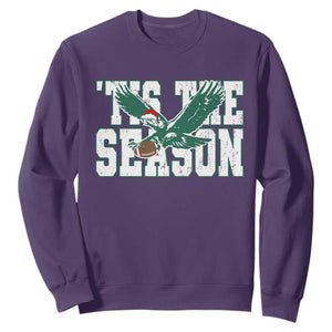 Christmas Football Lover Sweatshirt Green PFE Santa Hat Game Day TS11 Purple Print Your Wear