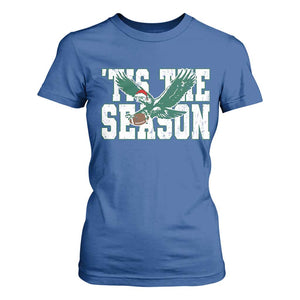 Christmas Football Lover T Shirt For Women Green PFE Santa Hat Game Day TS11 Royal Blue Print Your Wear