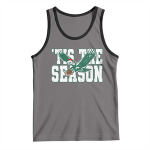 Christmas Football Lover Tank Top Green PFE Santa Hat Game Day TS11 Deep Heather Black Print Your Wear