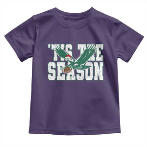 Christmas Football Lover Toddler T Shirt Green PFE Santa Hat Game Day TS11 Purple Print Your Wear