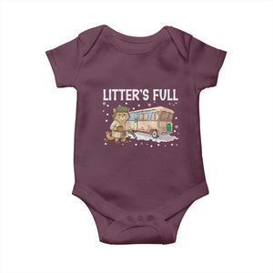 Funny Christmas Vacation Litter's Full Cat Baby Onesie Xmas Movie TS11 Maroon Print Your Wear