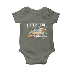 Funny Christmas Vacation Litter's Full Cat Baby Onesie Xmas Movie TS11 Military Green Print Your Wear
