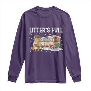 Funny Christmas Vacation Litter's Full Cat Long Sleeve Shirt Xmas Movie TS11 Purple Print Your Wear