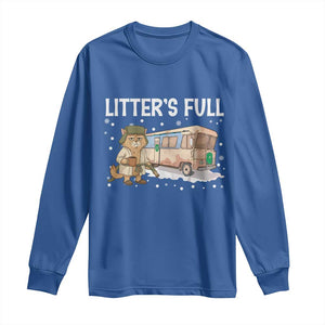 Funny Christmas Vacation Litter's Full Cat Long Sleeve Shirt Xmas Movie TS11 Royal Blue Print Your Wear